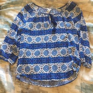 AZTEC KEYHOLE BLOUSE